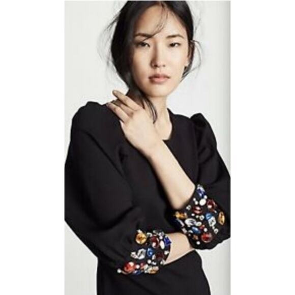 VERONICA BEARD Amery Dress classic Black Jeweled size 4 /small - Picture 2 of 13